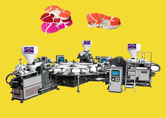 Dreh-Schuh-Sohle PVCs TPR, die Maschine doppelte Farbe macht