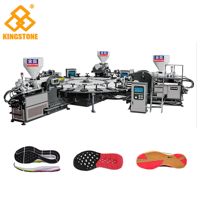 Hoher Produktion Dreh-Schuh-einzige Herstellungsmaschine eine/zwei/drei Farben PVCs TPR