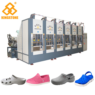 Sechs Stations-Plastikschuh-Spritzen-Maschine für die EVA-Pantoffel-Sohlen-Herstellung