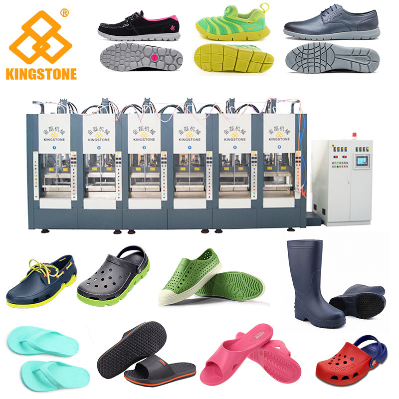 EVA-Kunststoffschwellen Chappal-Herstellungsmaschine Vertikaltyp 10 Stationen