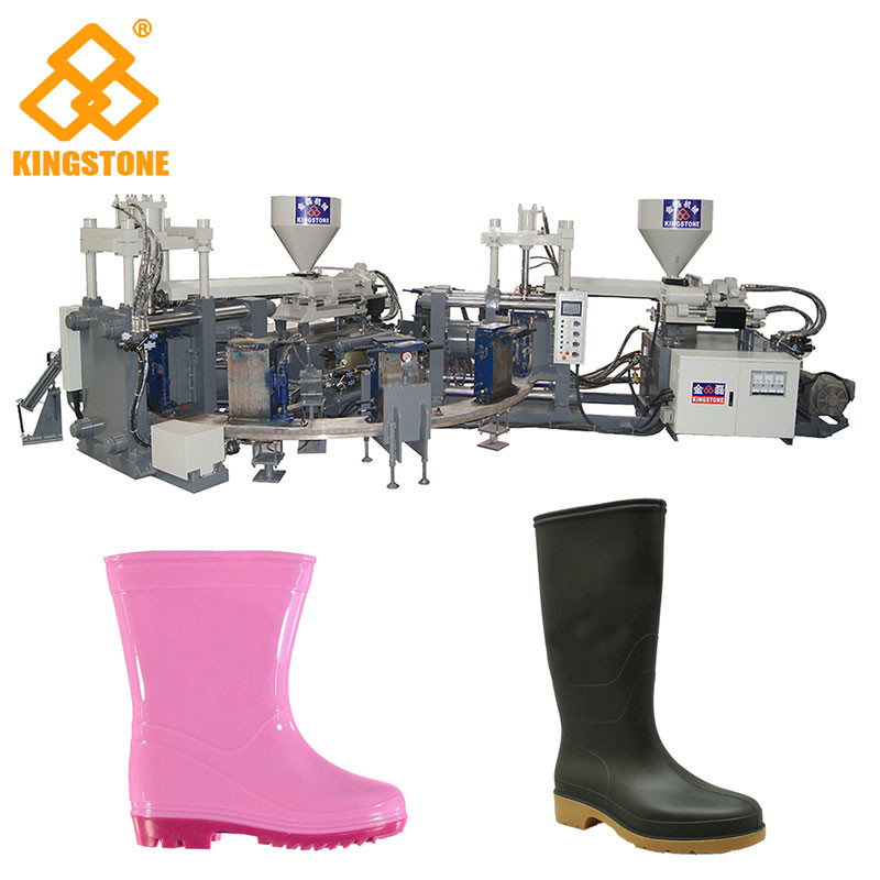 Drei Farbvolle Plastikregen-Schuhmacherei-Maschine für Rohstoff PVCs/TPR