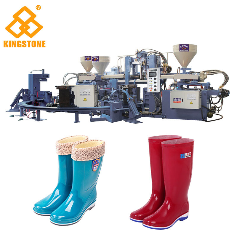 Automatische lange Schuhmacherei-Plastikmaschine, Spritzgussmaschine für Regen-Stiefel-Produktion